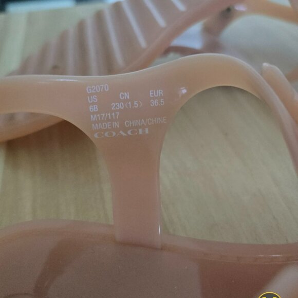 One of a Kind T- Strap COACH TEA ROSE JELLY SANDALS - Size 6 - Picture 3 of 3